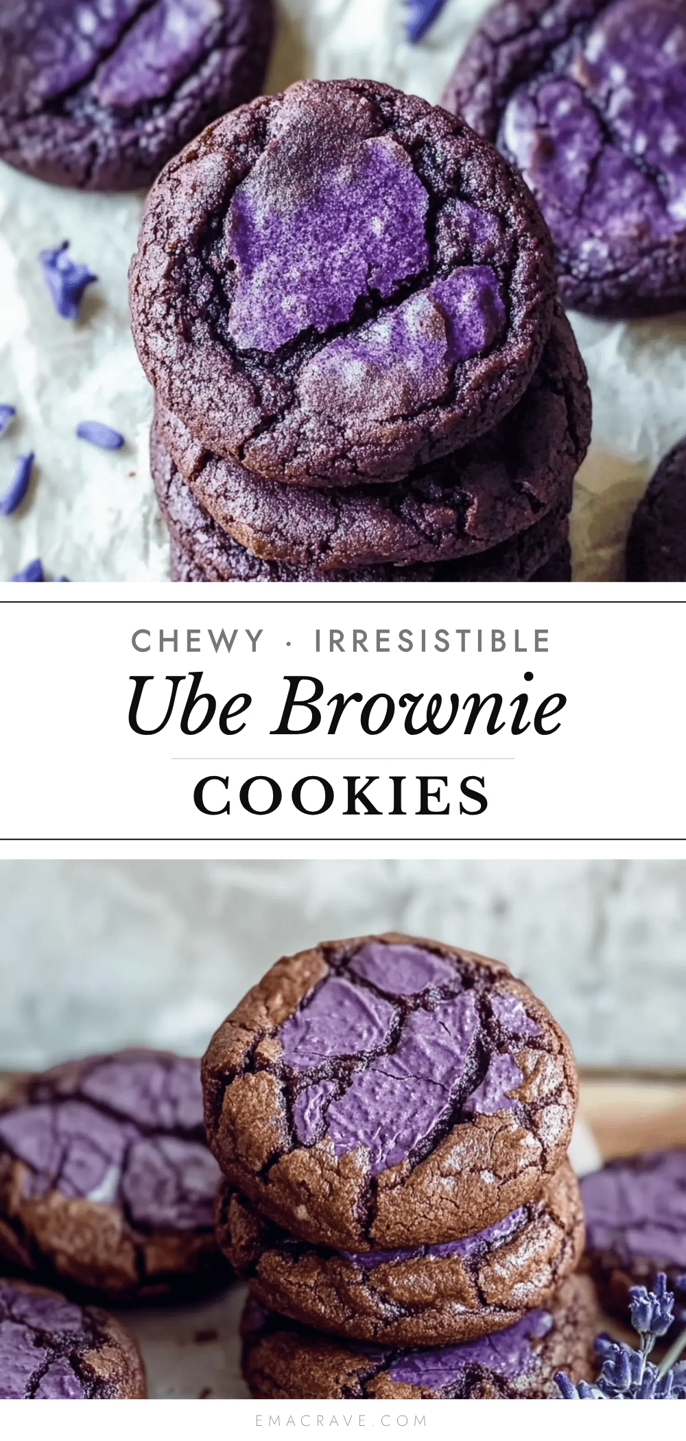 chewy ube brownie cookies recipe