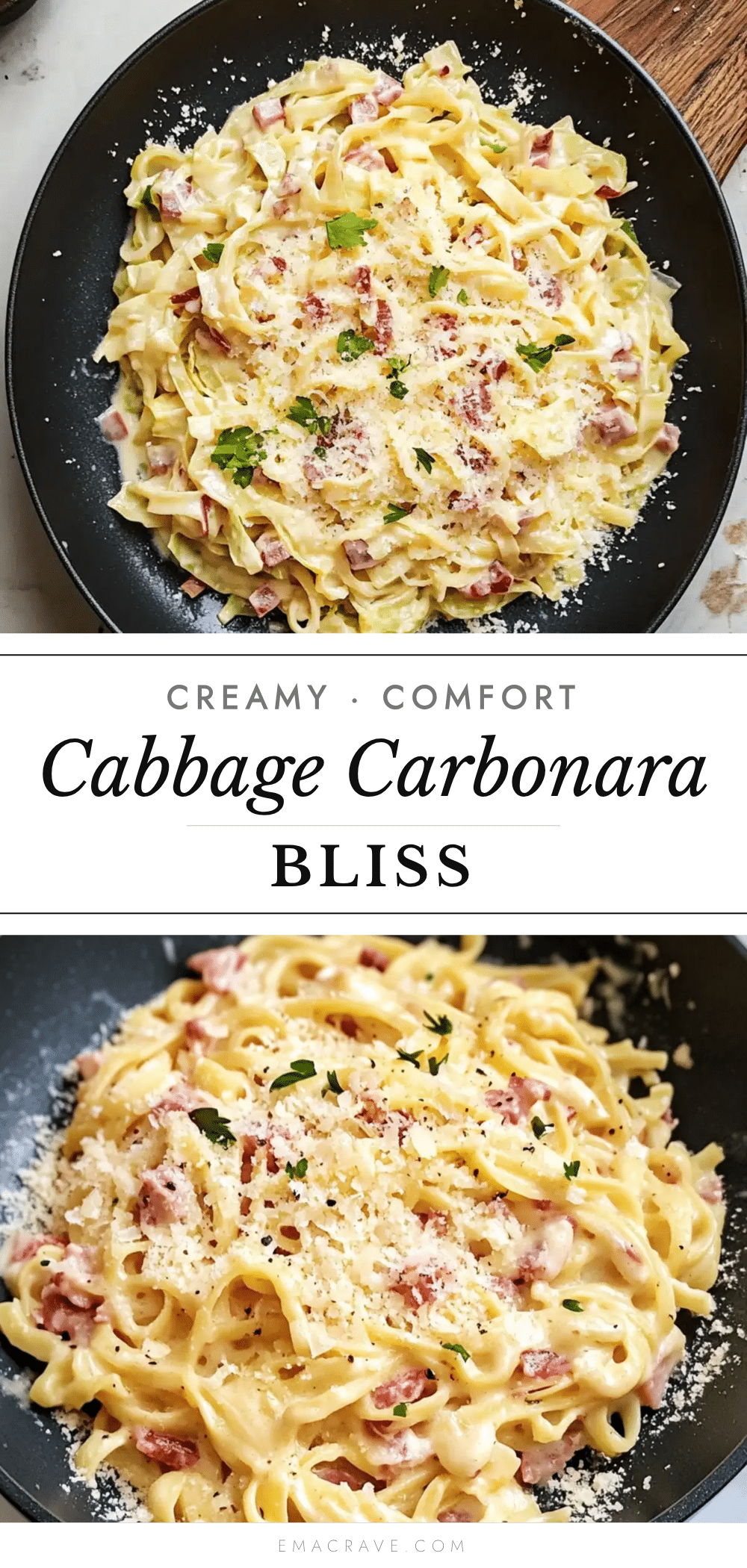 creamy cabbage carbonara recipe