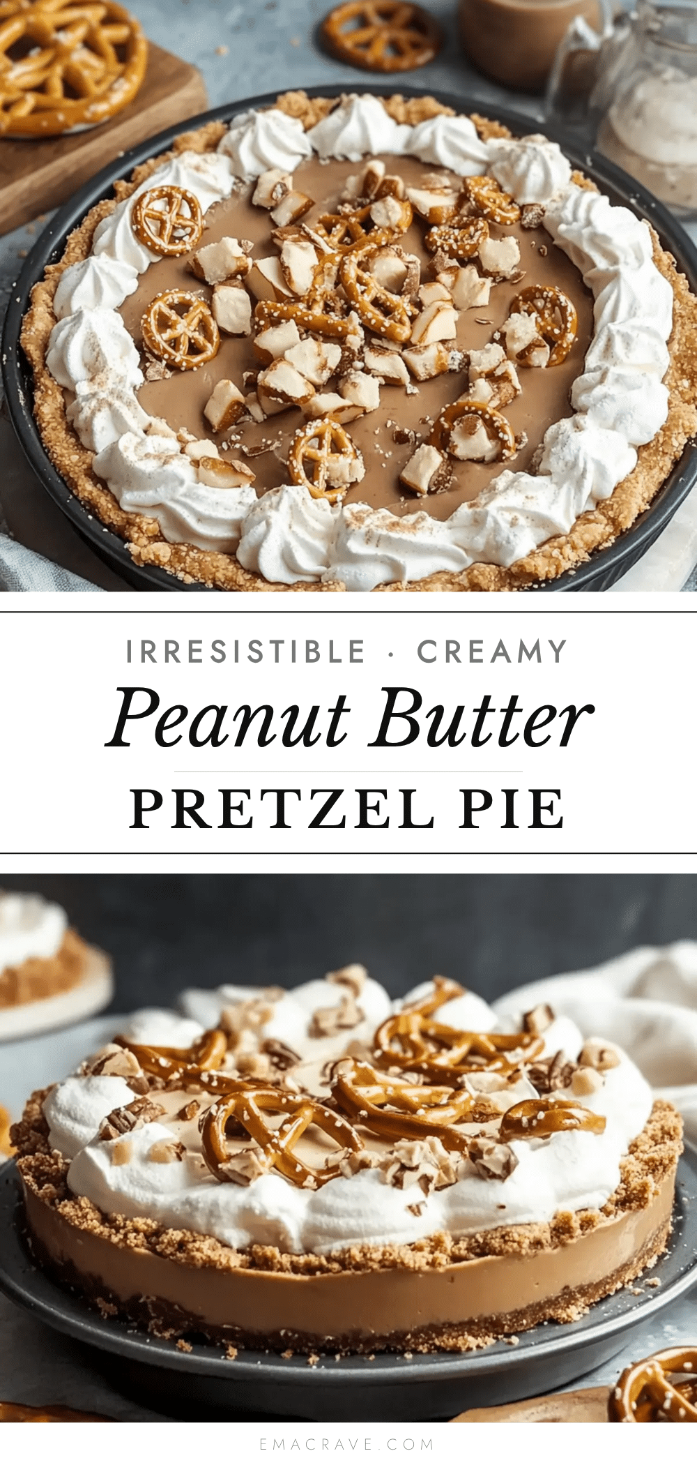 creamy peanut butter pretzel pie recipe