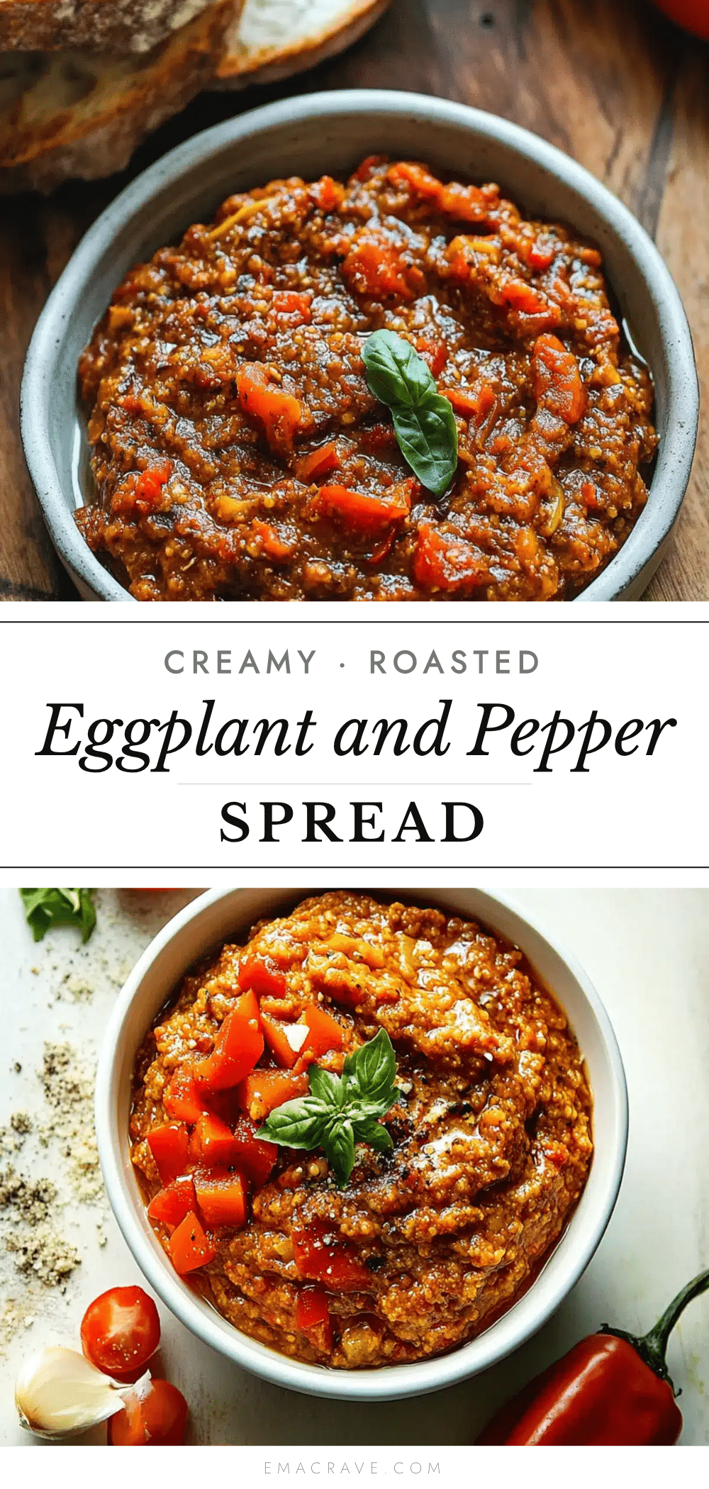 creamy roasted eggplant and bell pepper spread recipe