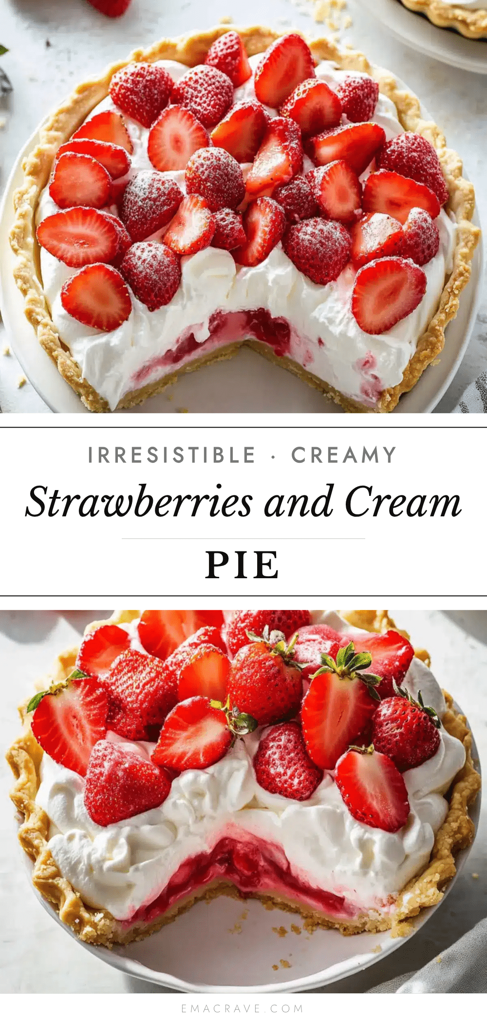 creamy strawberries and cream pie recipe