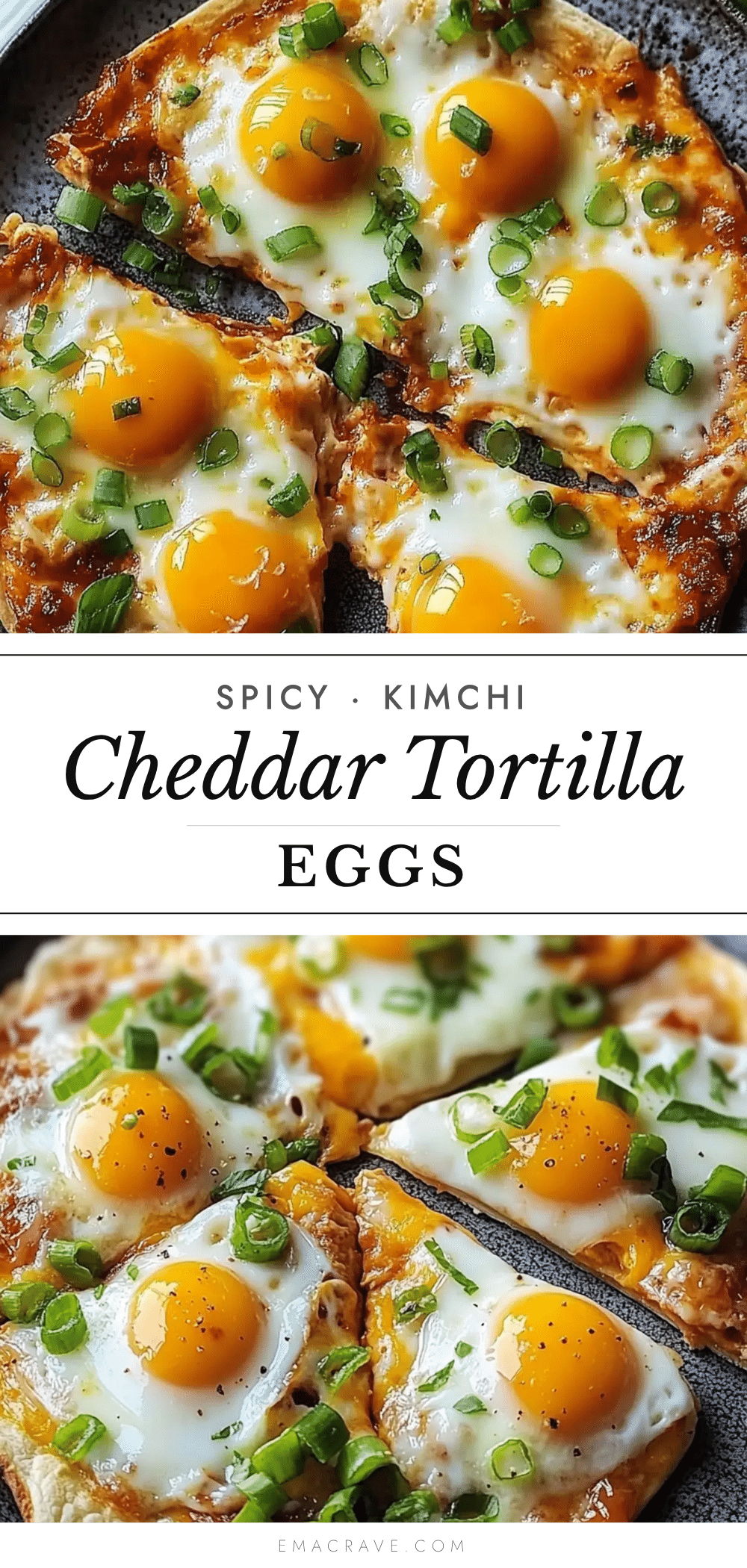 kimchi cheddar tortilla eggs recipe