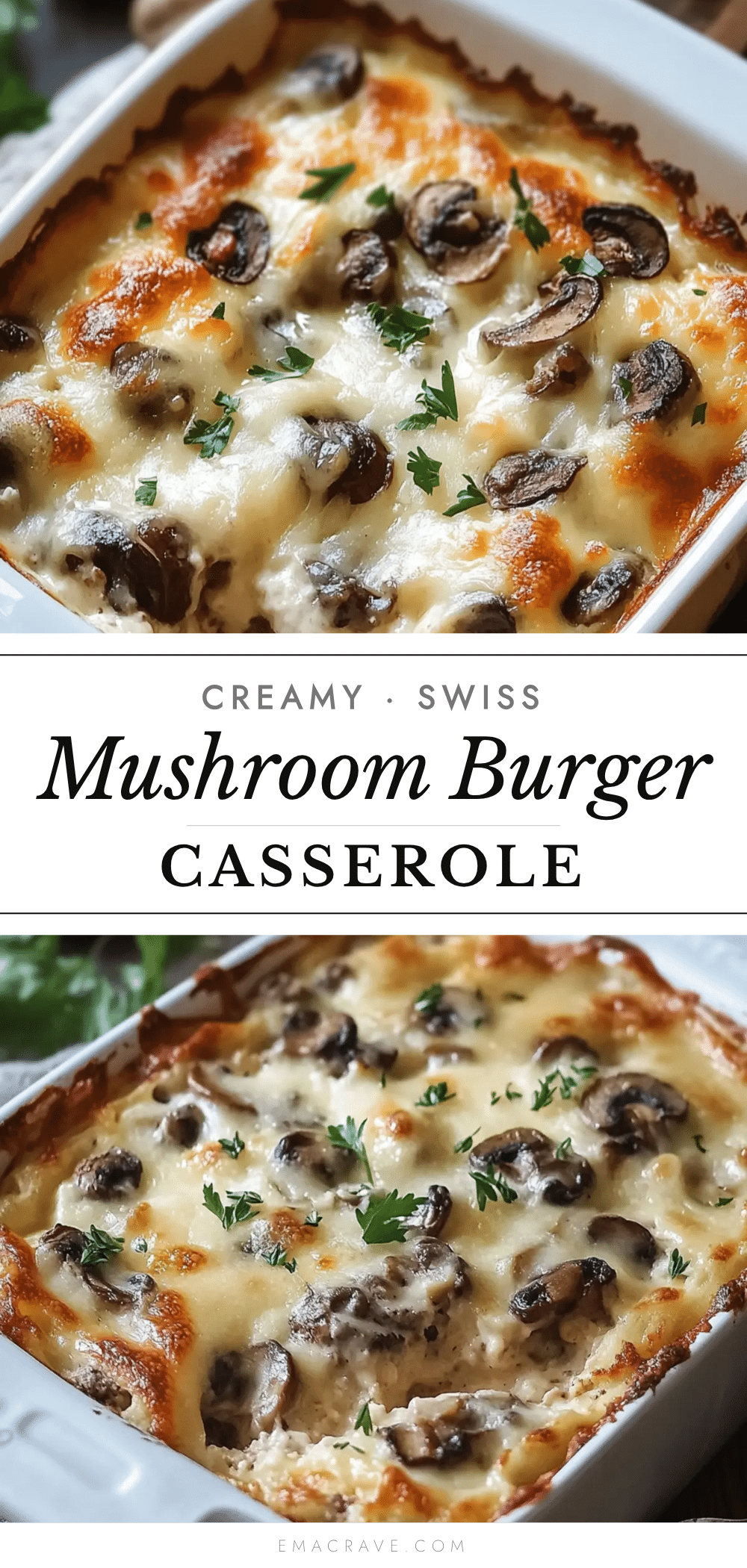 mushroom and Swiss burger casserole recipe