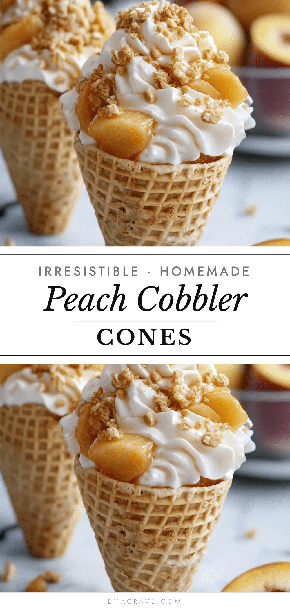 peach cobbler cone recipe