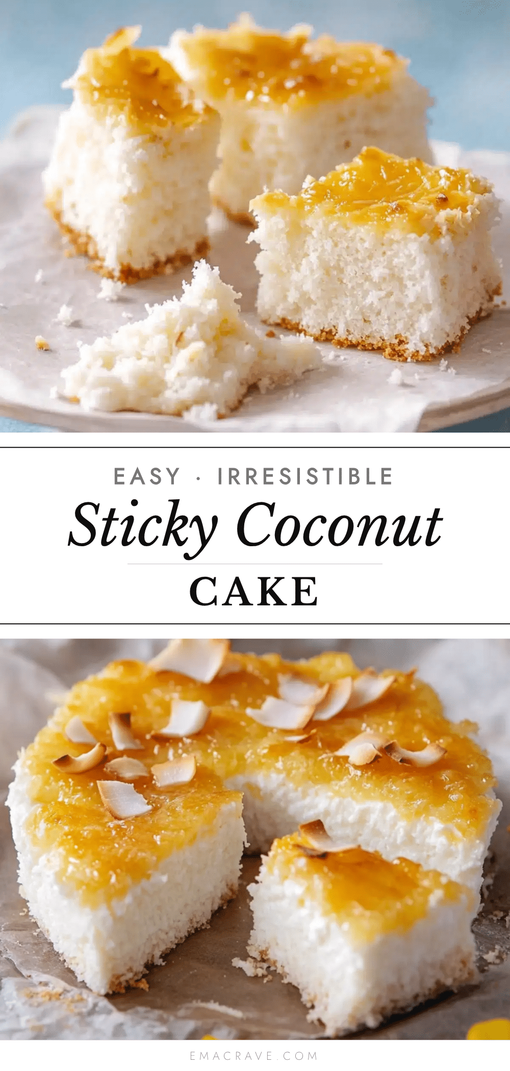sticky coconut cake recipe