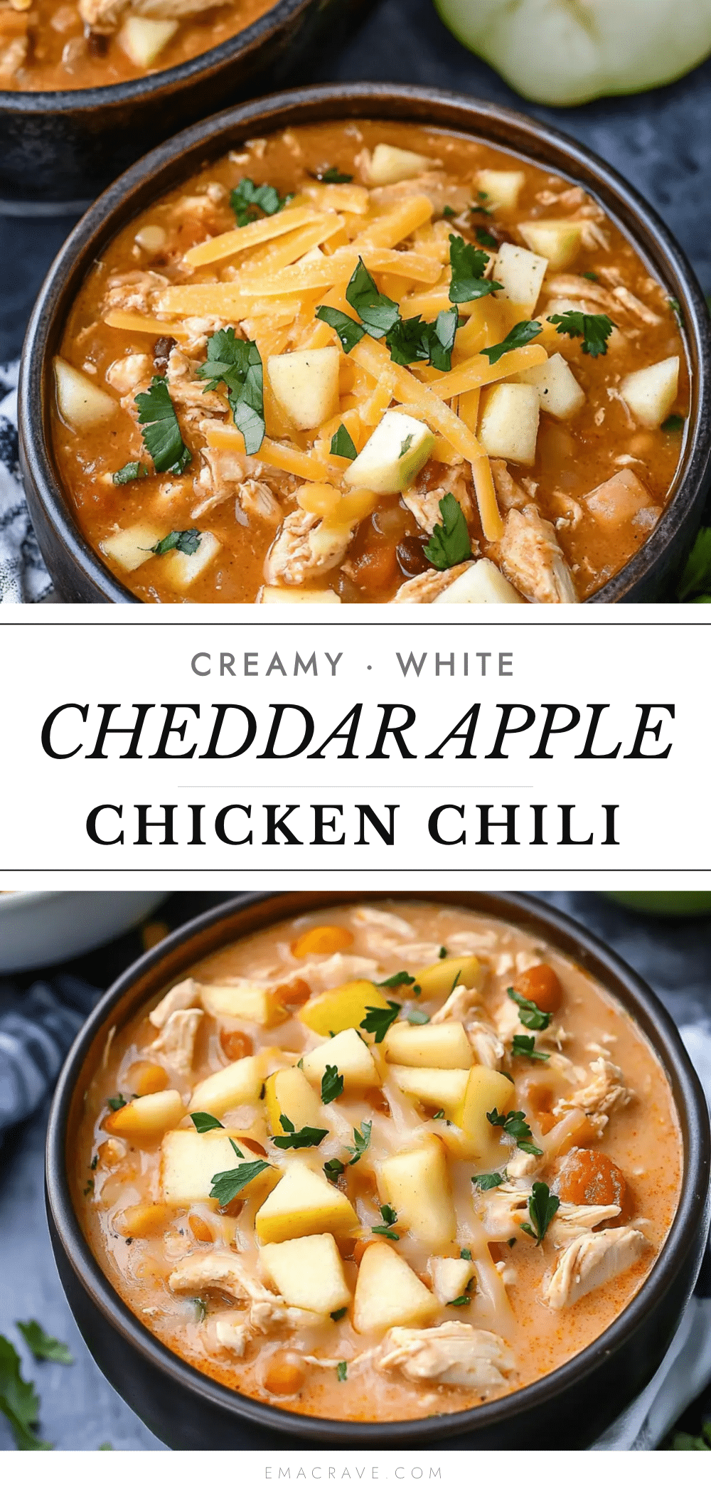 white cheddar apple chicken chili recipe