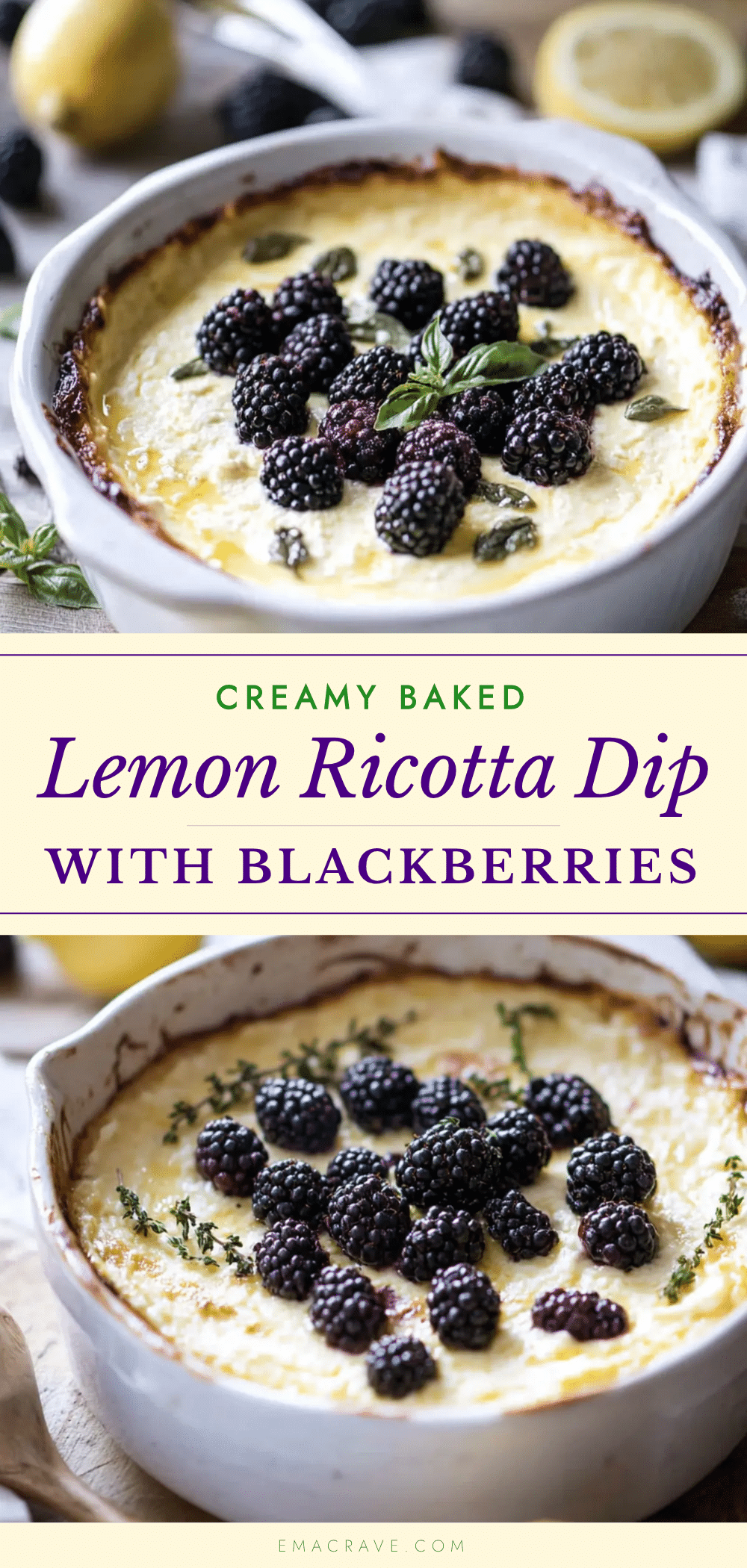 baked lemon ricotta dip recipe