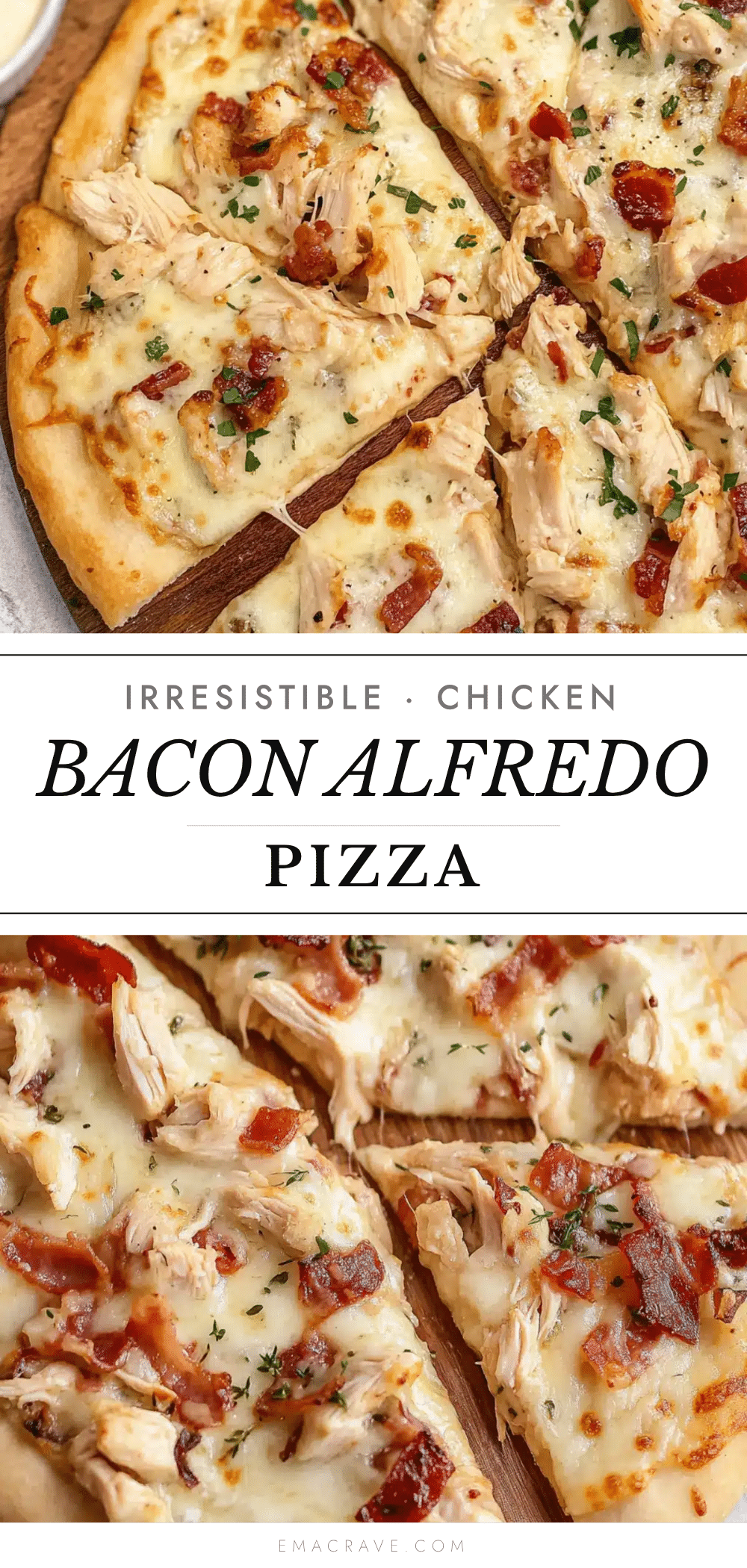 Chicken Crust Bacon Alfredo Pizza recipe