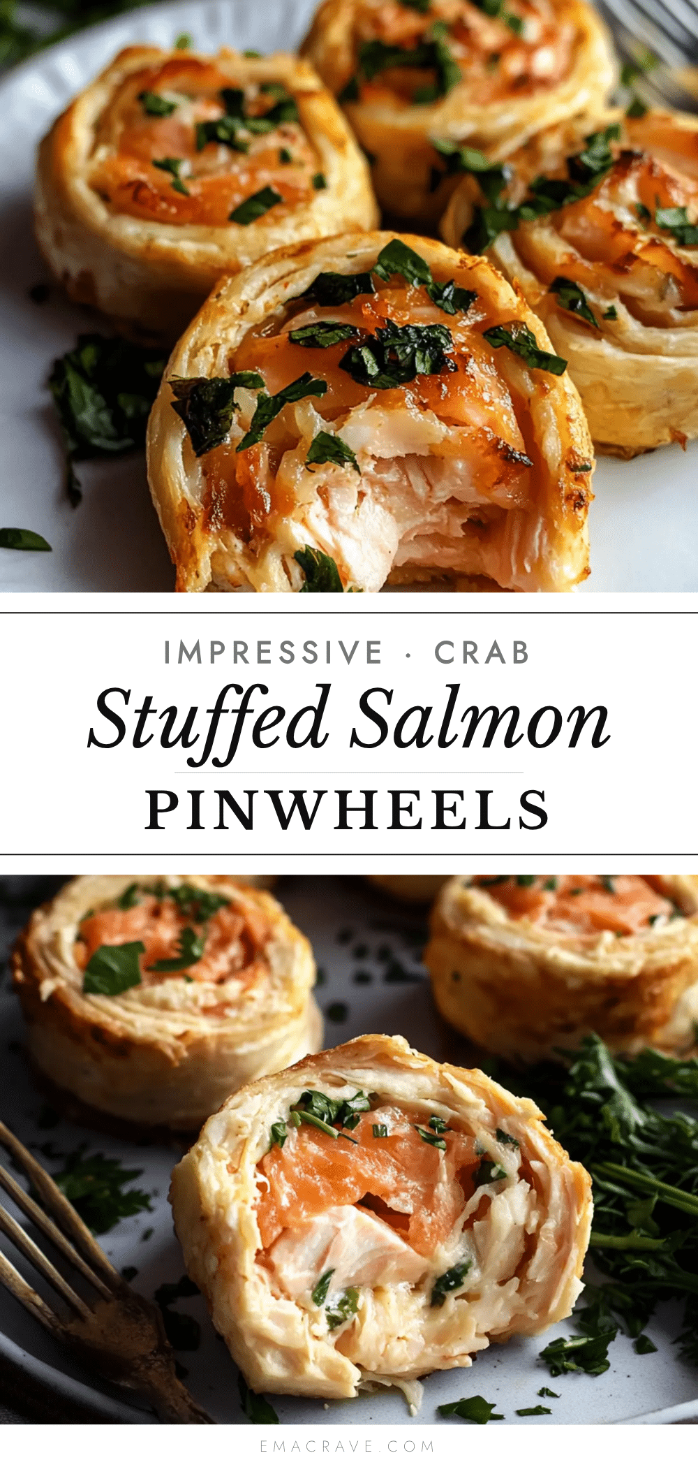 crab stuffed salmon pinwheels recipe