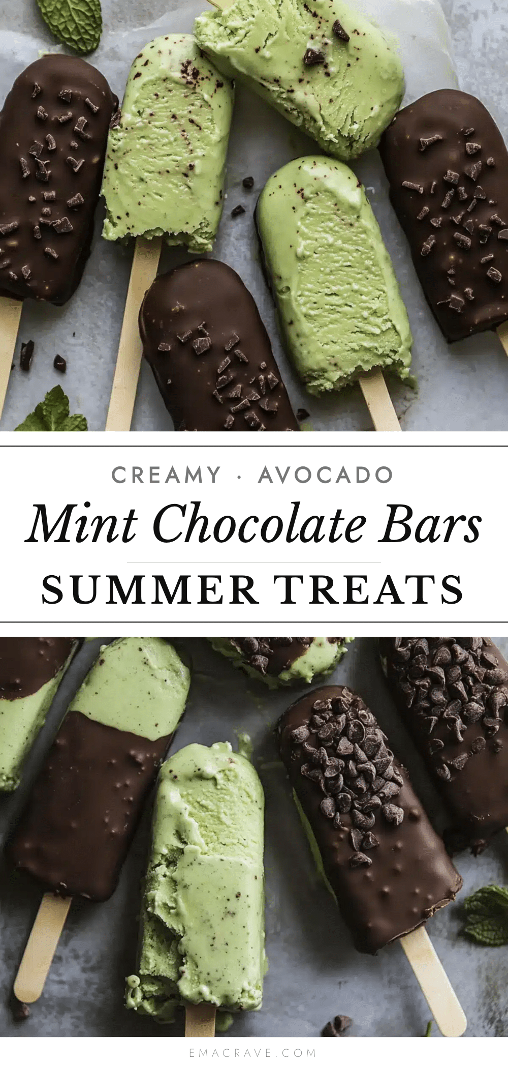 creamy avocado mint chocolate ice cream bars recipe