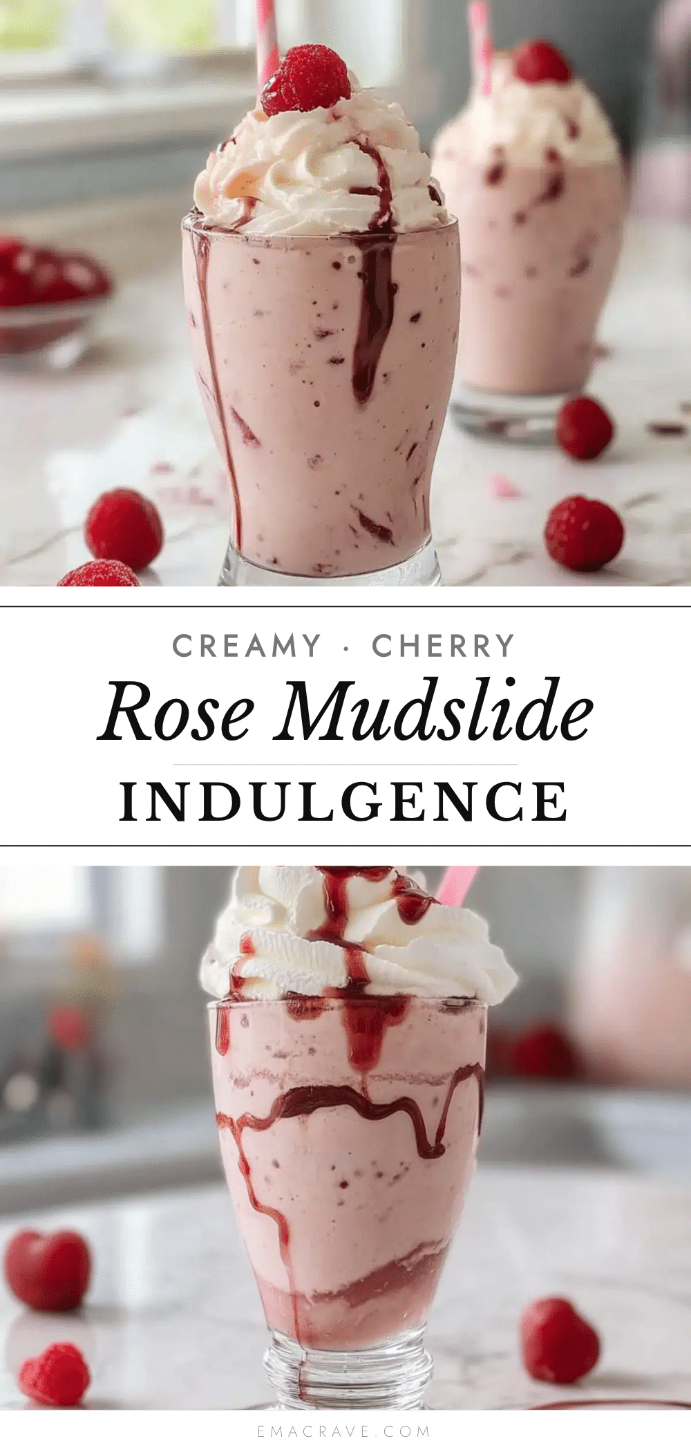 creamy cherry rose mudslide cocktail recipe
