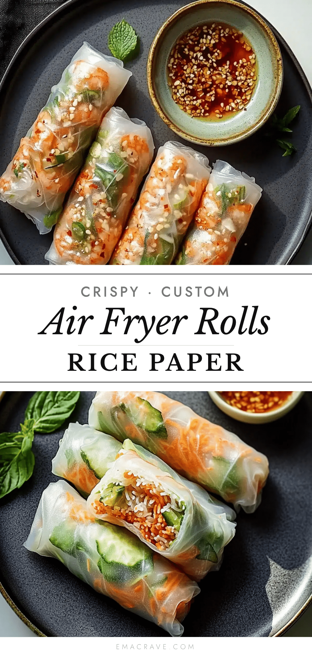 crispy air fryer rice paper noodle rolls recipe