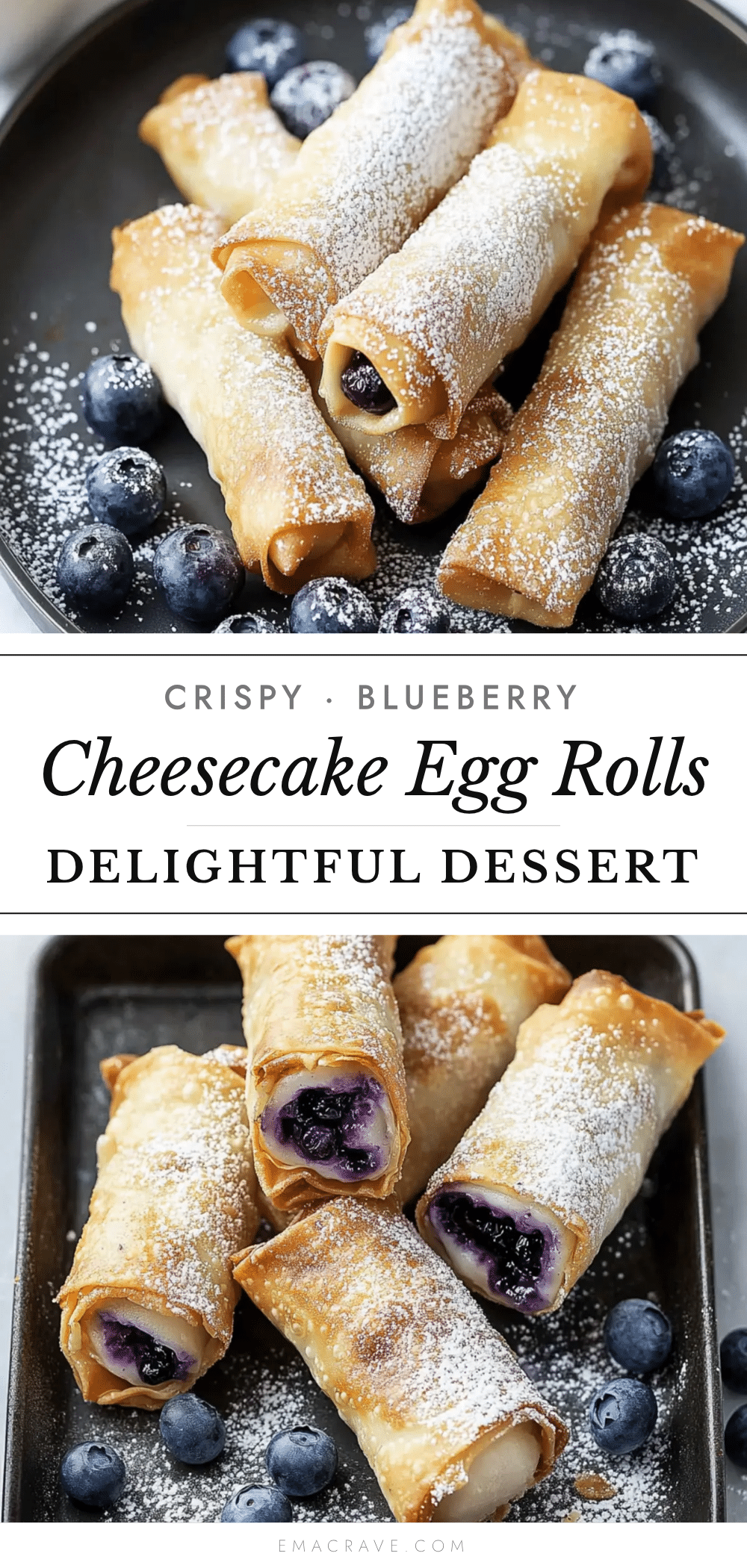 crispy blueberry cheesecake egg rolls recipe