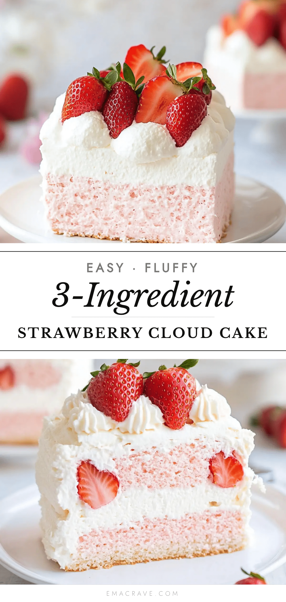 easy fluffy strawberry cloud cake recipe