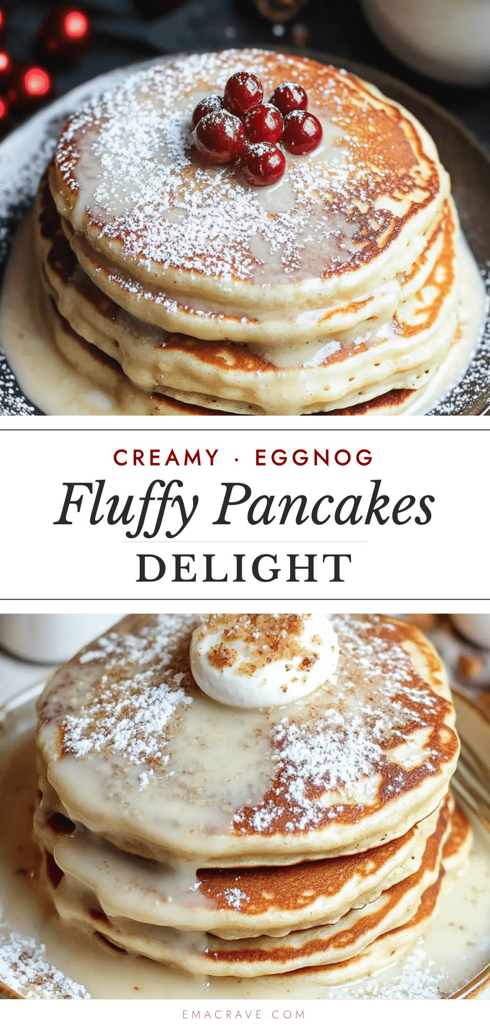 fluffy eggnog pancakes recipe