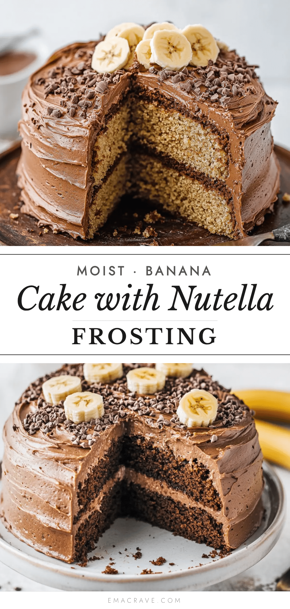 moist banana cake with nutella frosting recipe