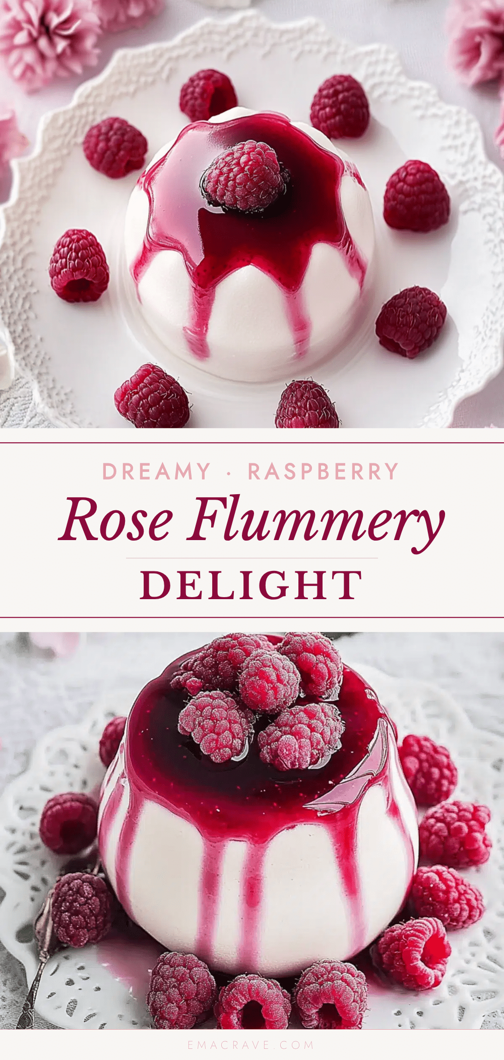 raspberry rose flummery dessert recipe