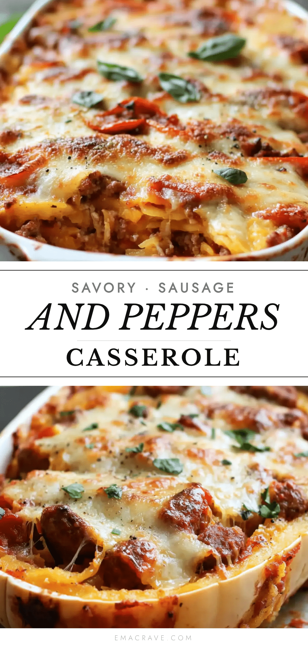 savory sausage and peppers spaghetti squash casserole recipe