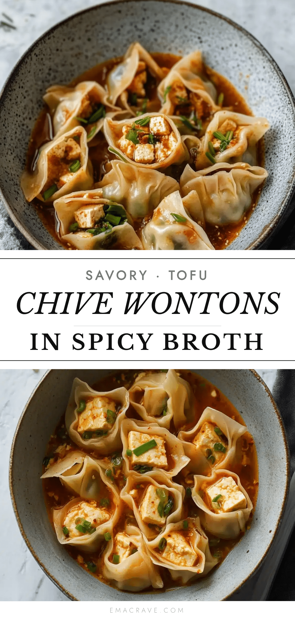 savory tofu and chive wontons recipe