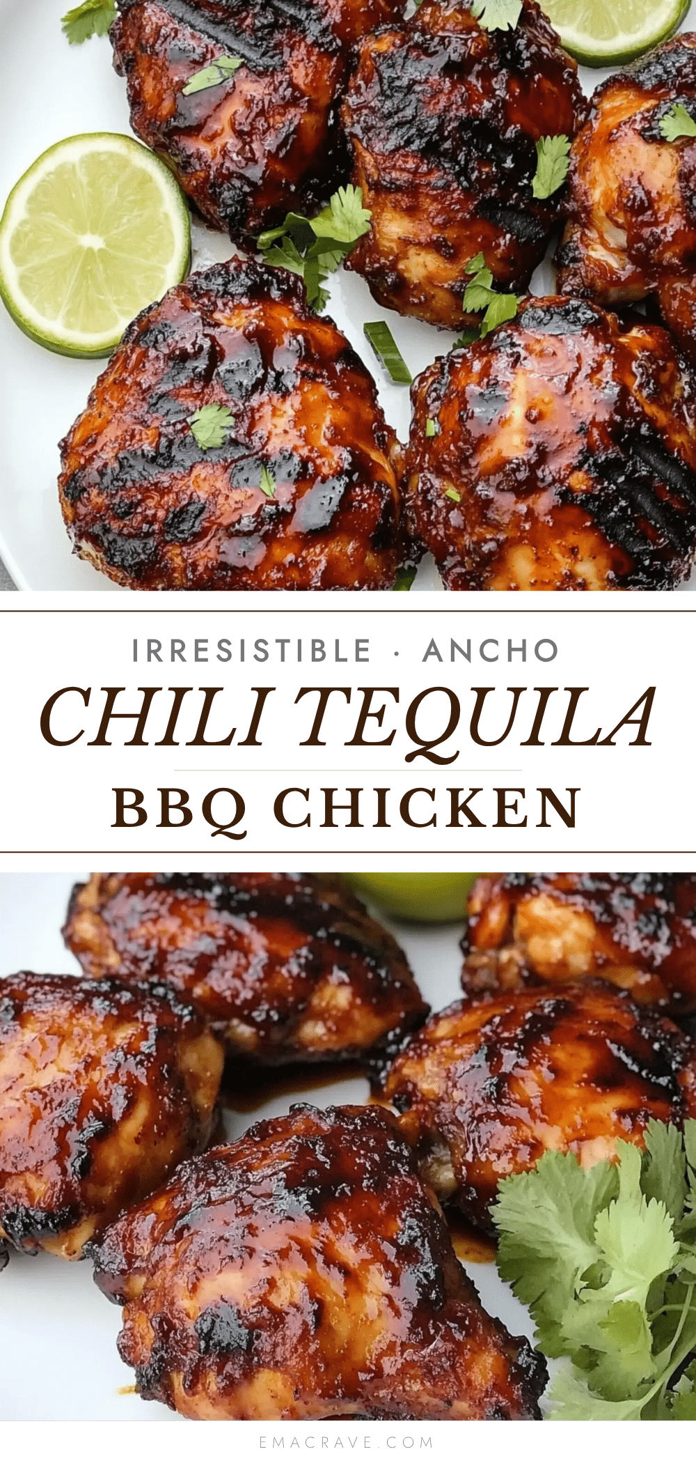 ancho chili and tequila glazed bbq chicken thighs recipe