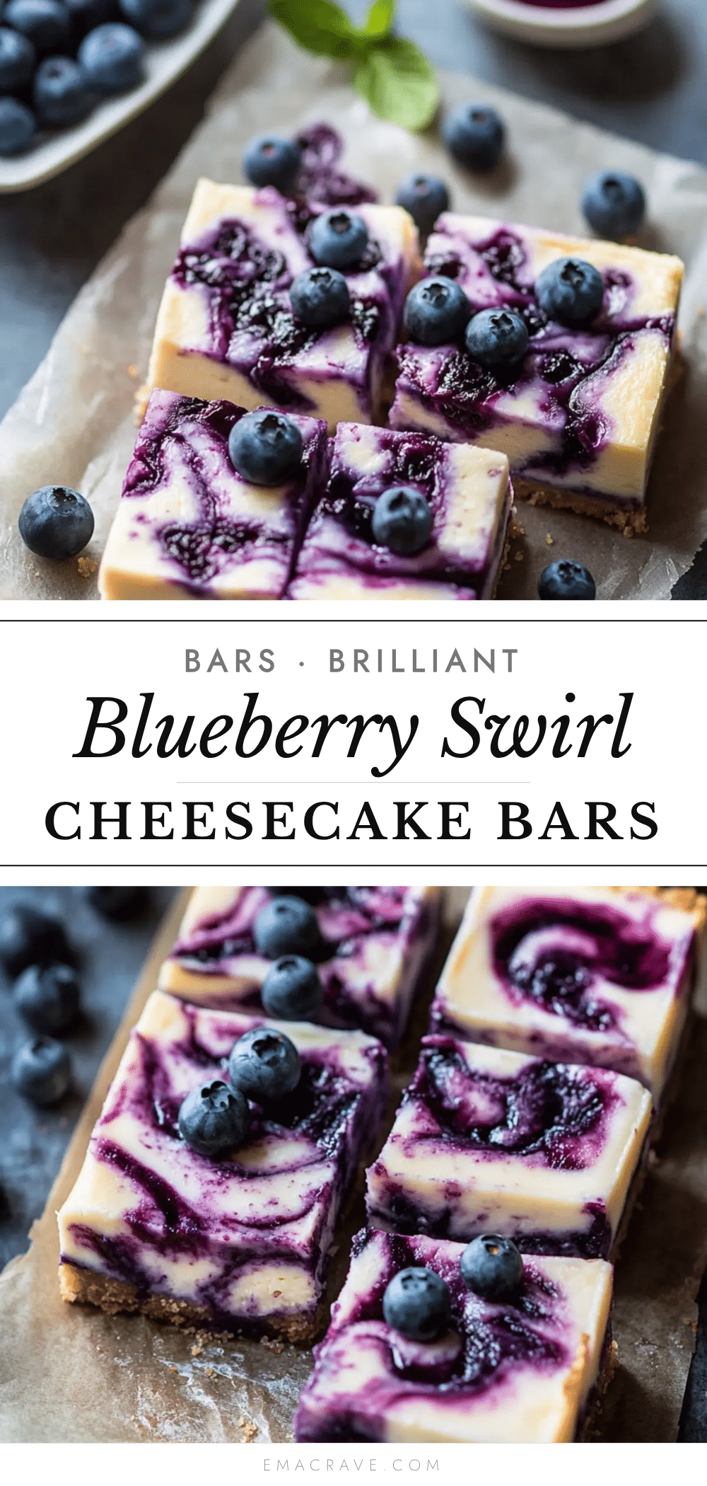 blueberry swirl cheesecake bars recipe