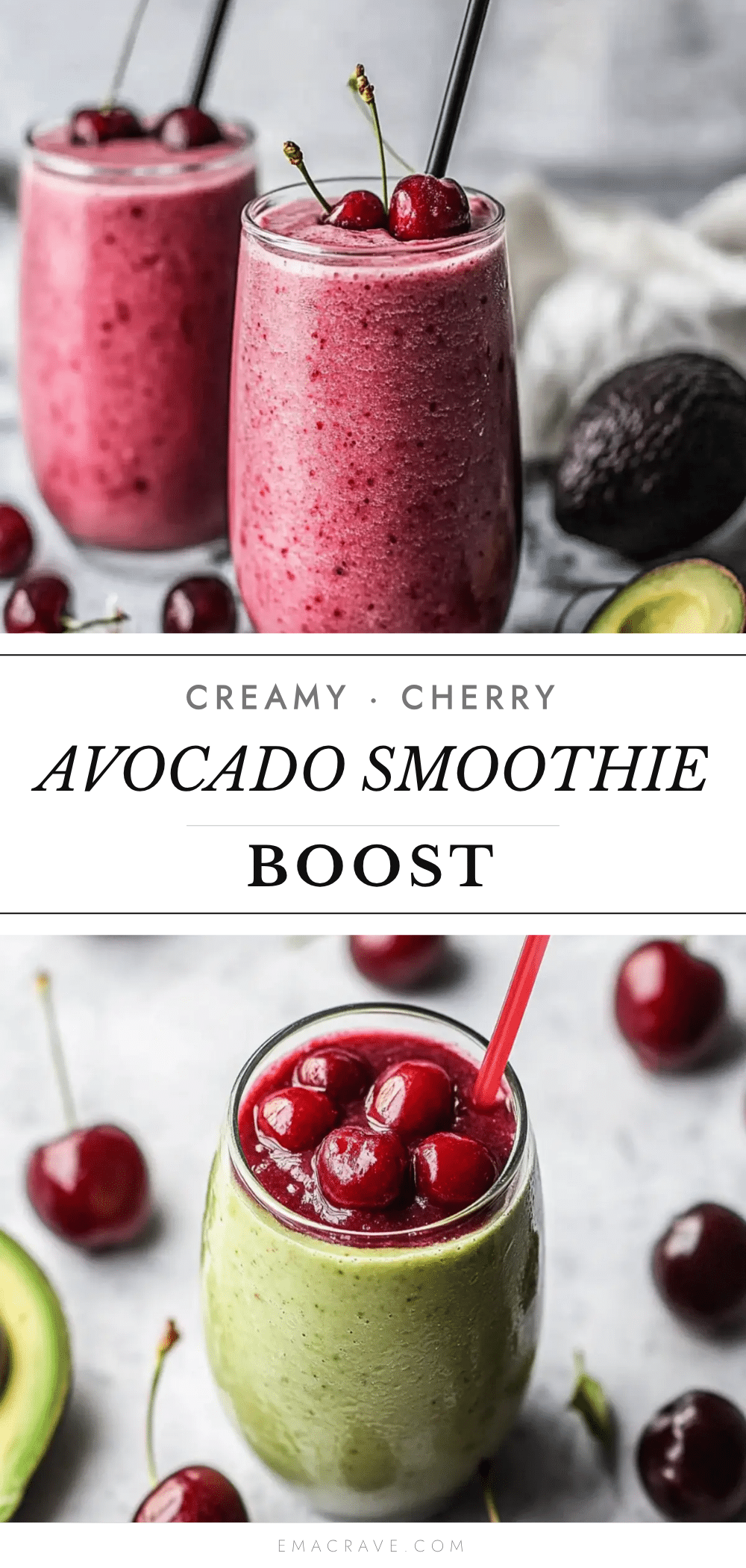 creamy cherry avocado smoothie boost recipe