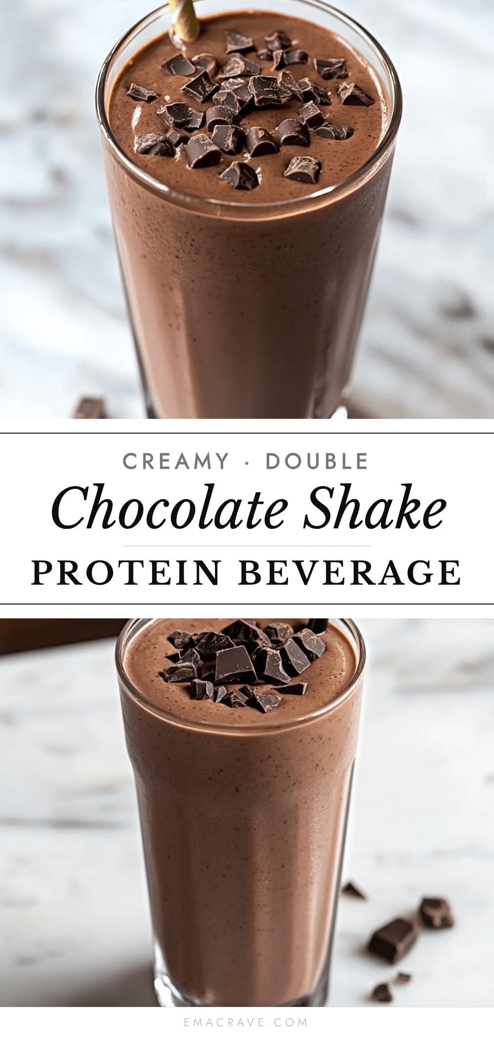creamy double chocolate protein shake recipe