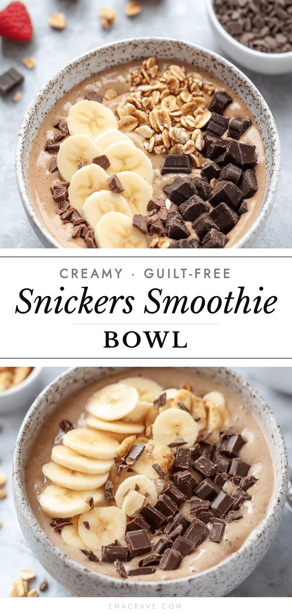 creamy snickers smoothie bowl recipe