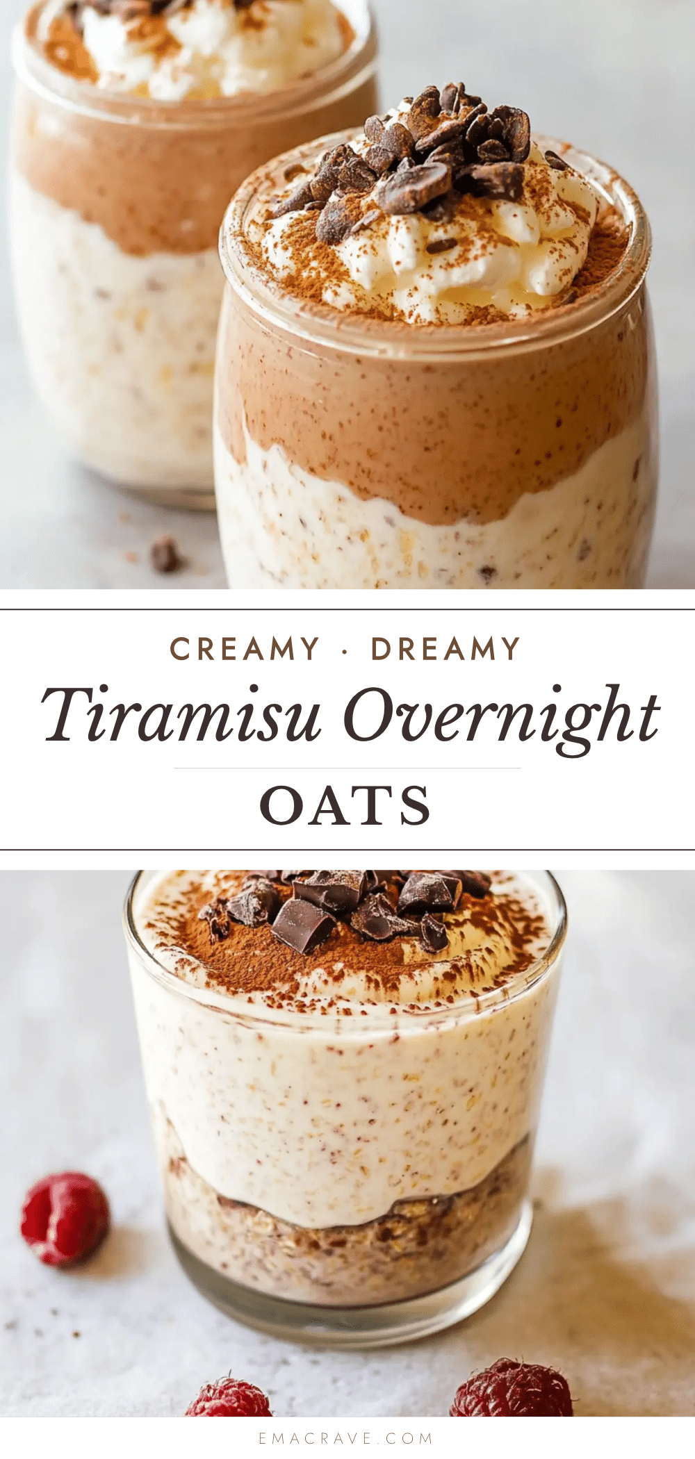 creamy tiramisu overnight oats recipe