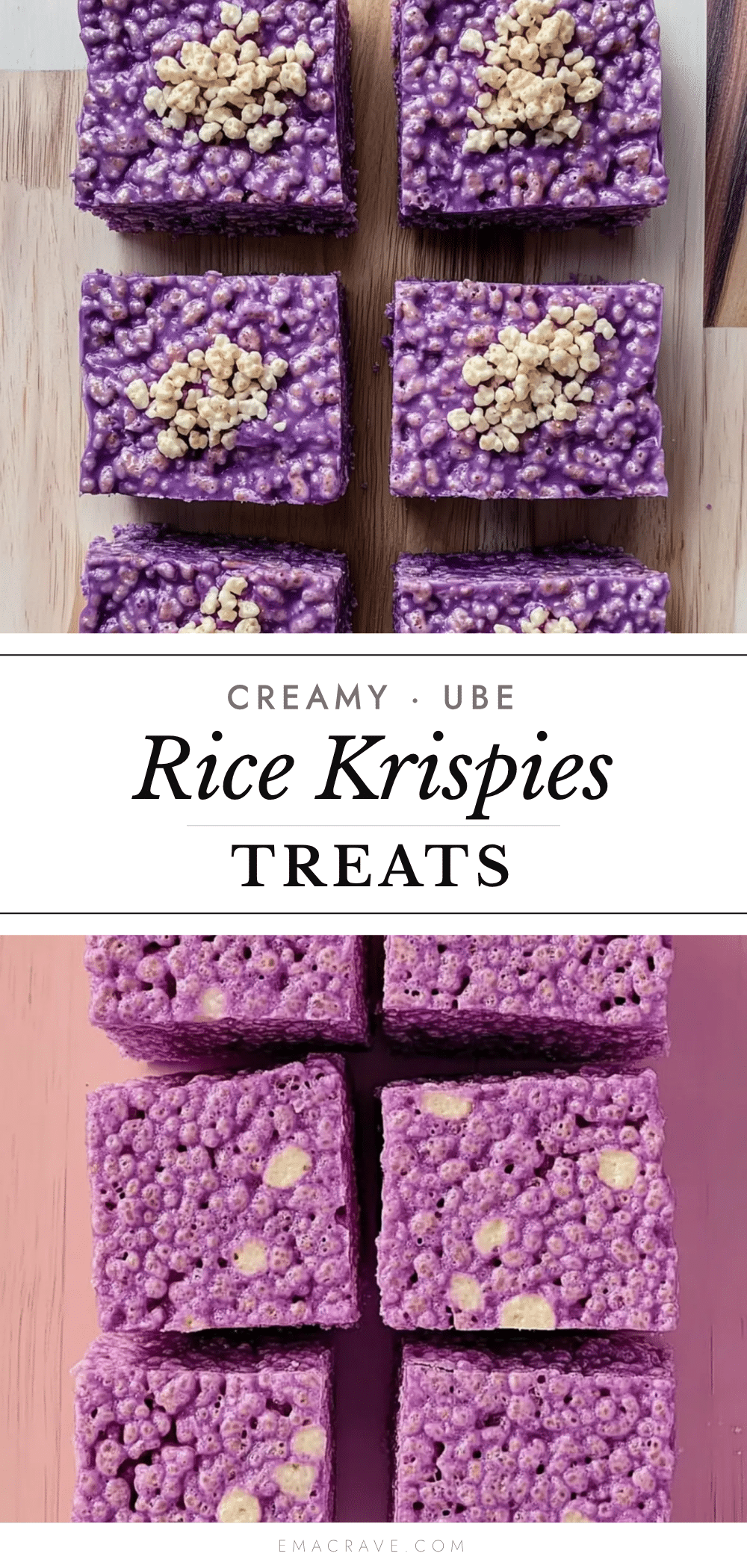 creamy ube rice krispies treats recipe