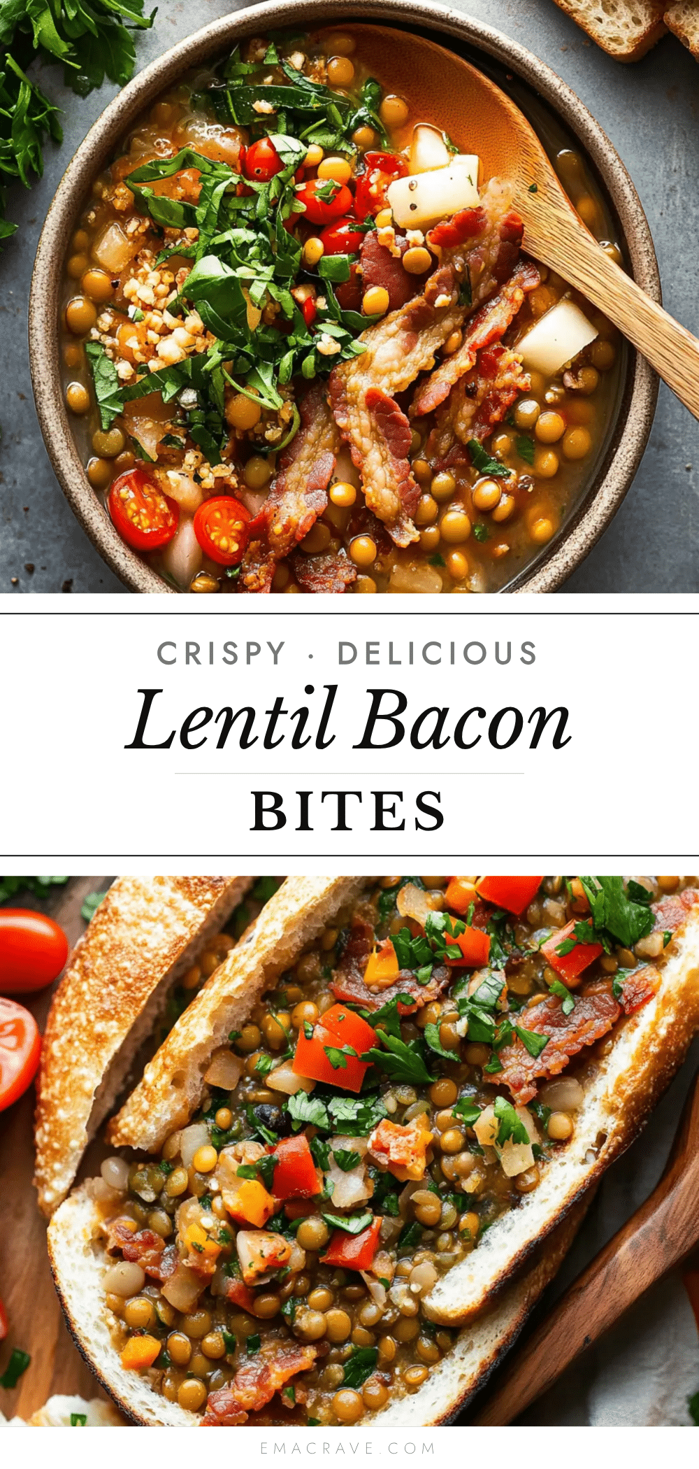 crispy lentil bacon bites recipe