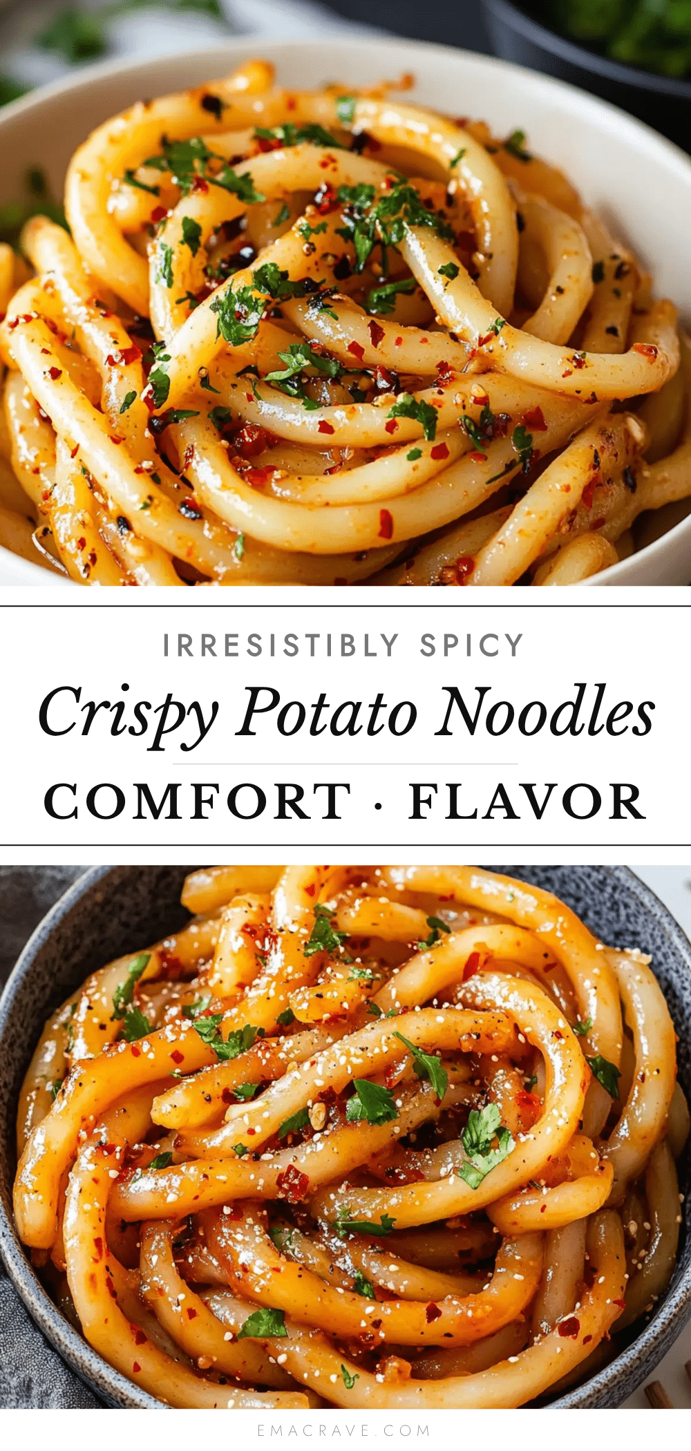 crispy spicy potato noodles recipe