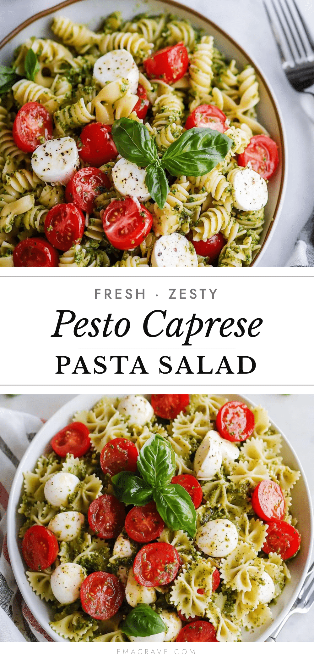 Fresh Pesto Caprese Pasta Salad recipe