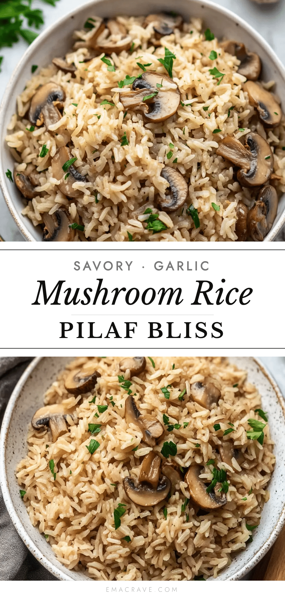 savory garlic mushroom rice pilaf recipe