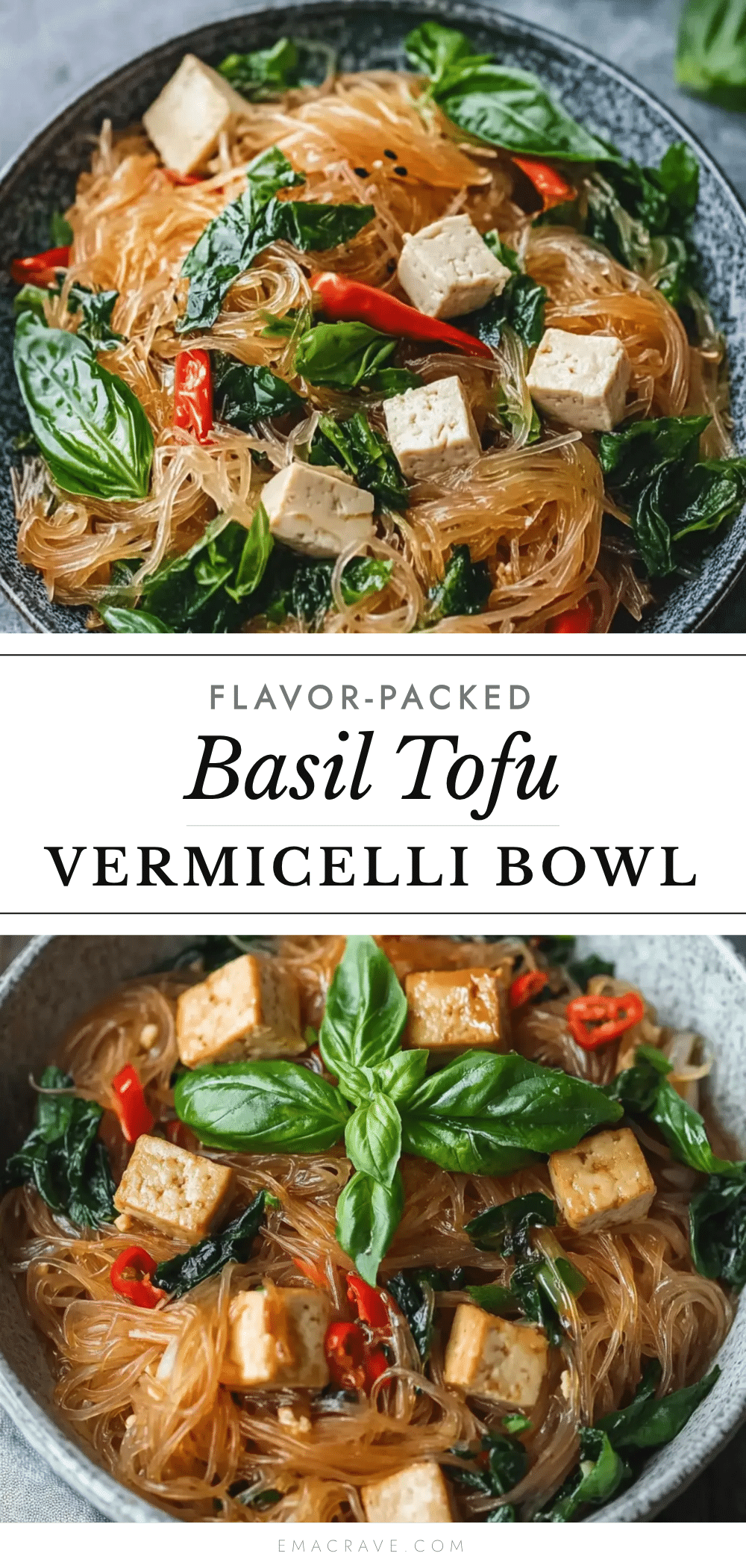 basil tofu vermicelli bowl recipe