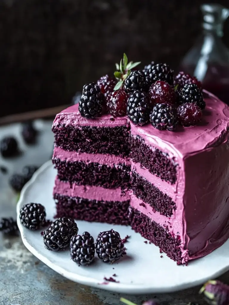blackberry velvet cake - featured image