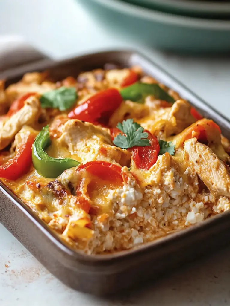 Creamy Chicken Fajita Cottage Cheese Bake - featured image