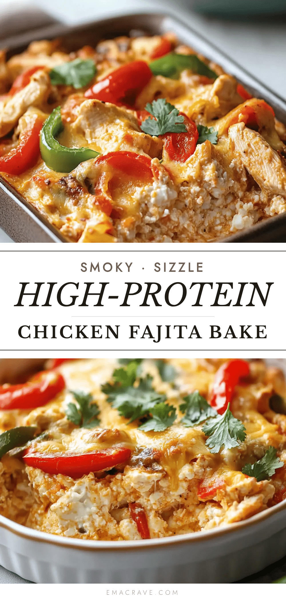 Creamy Chicken Fajita Cottage Cheese Bake recipe