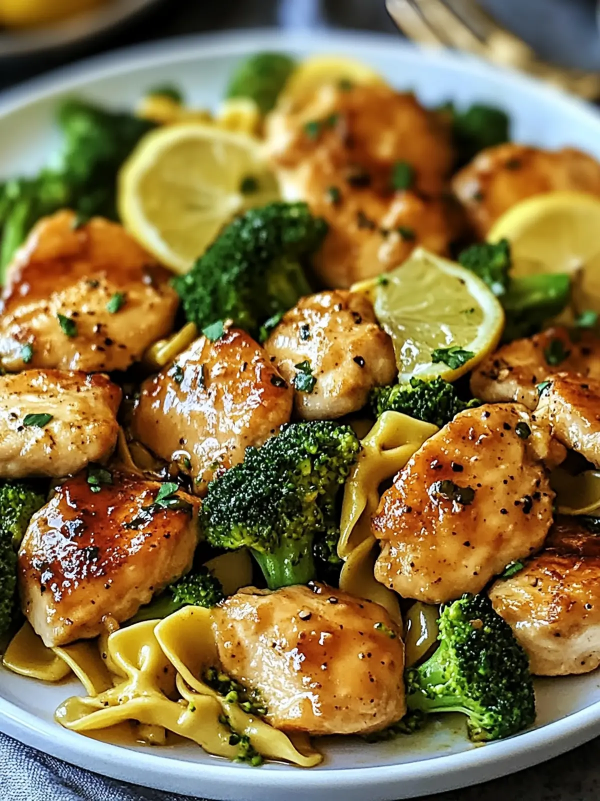creamy cowboy butter lemon bowtie chicken with broccoli preparation steps