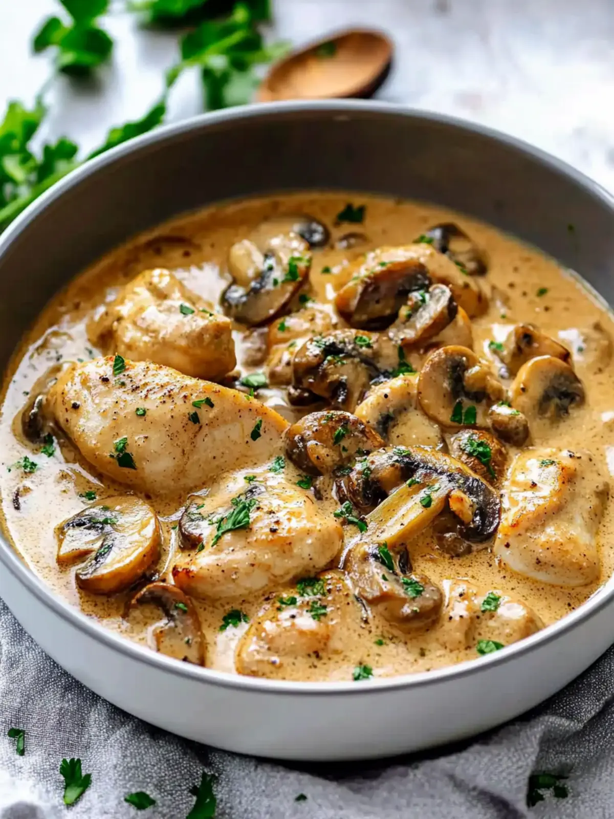 creamy mushroom chicken comfort bowl preparation steps
