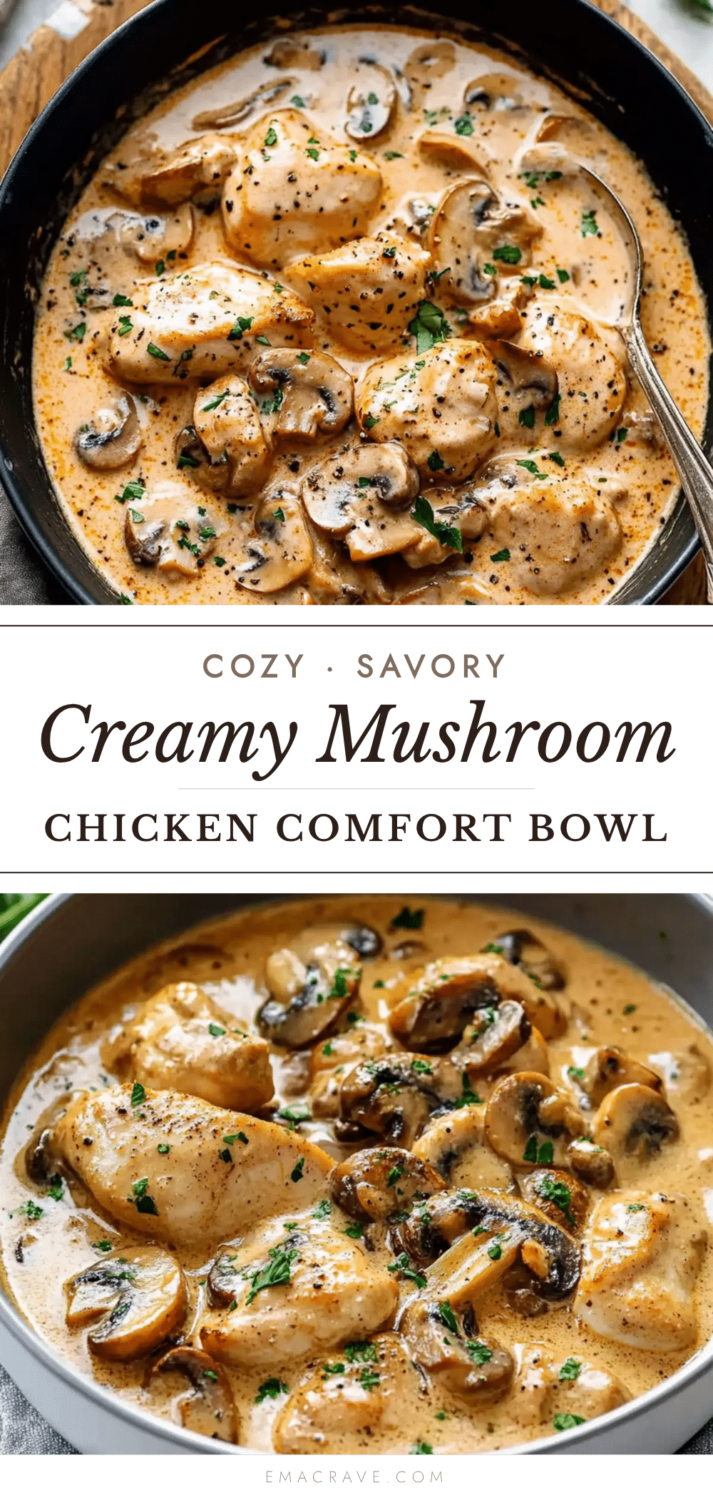 creamy mushroom chicken comfort bowl recipe