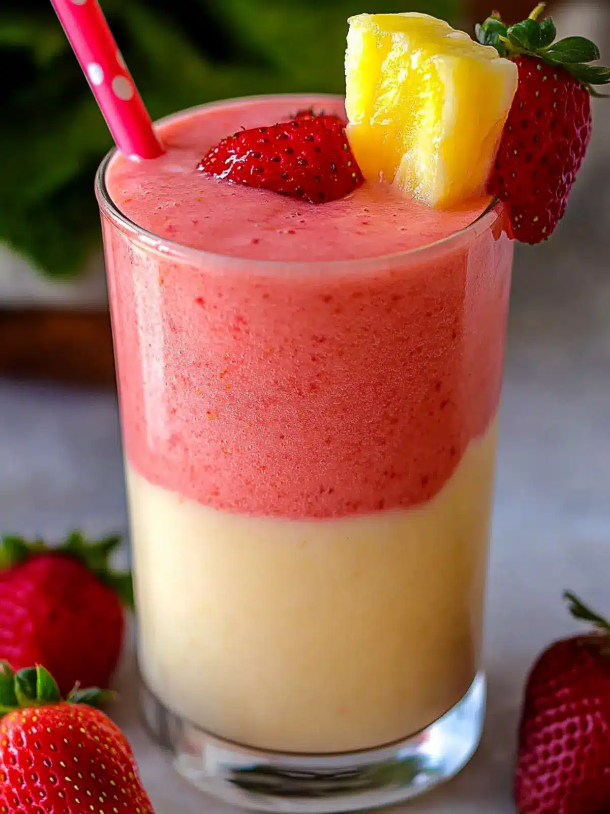 creamy strawberry colada smoothie preparation steps