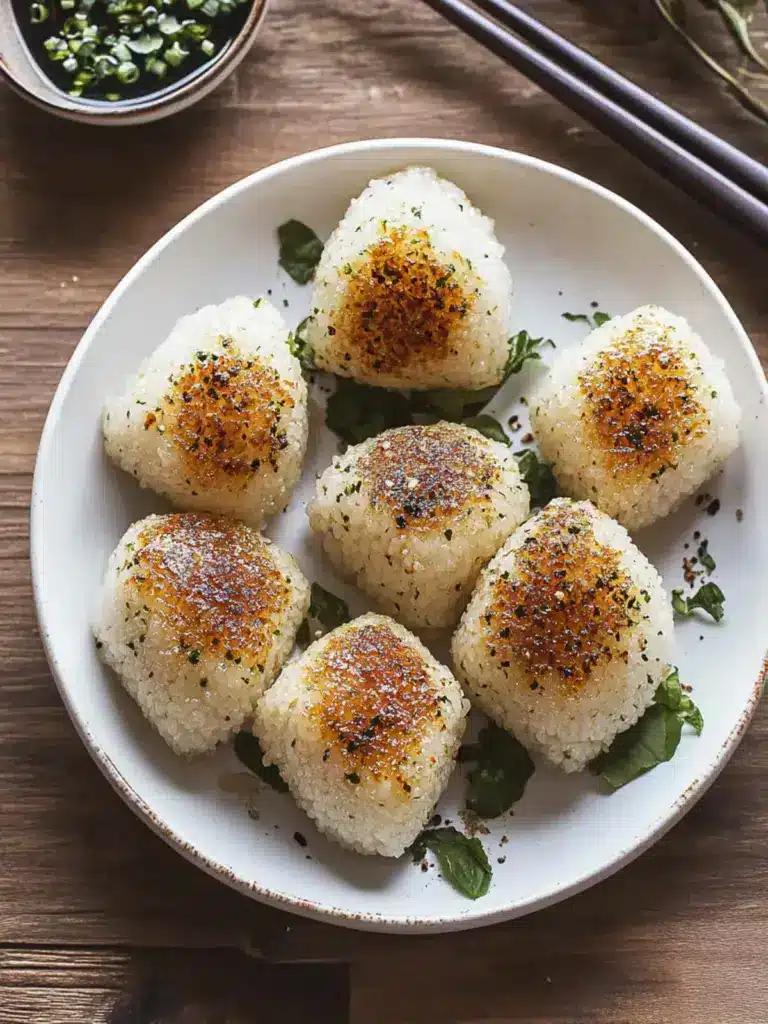 crispy grilled rice balls - featured image