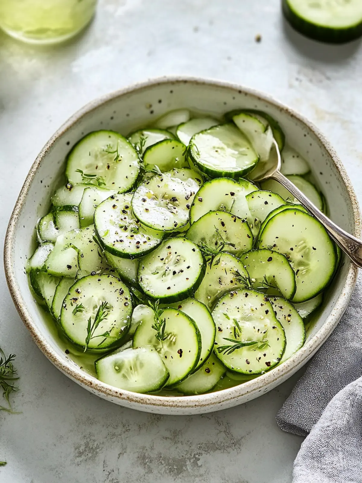cucumber vinegar salad preparation steps