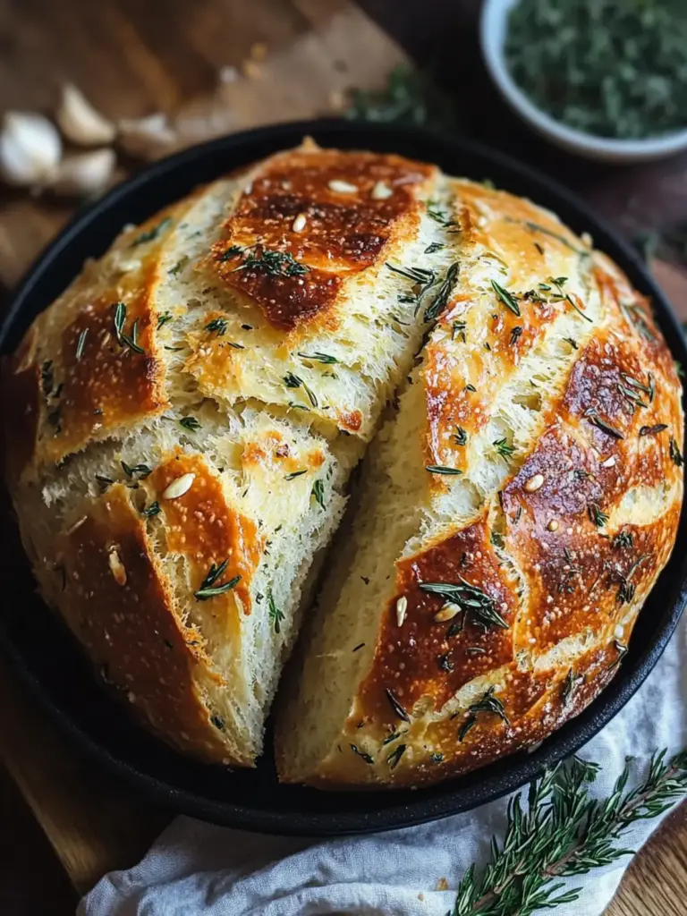 garlic herb sourdough bread - featured image