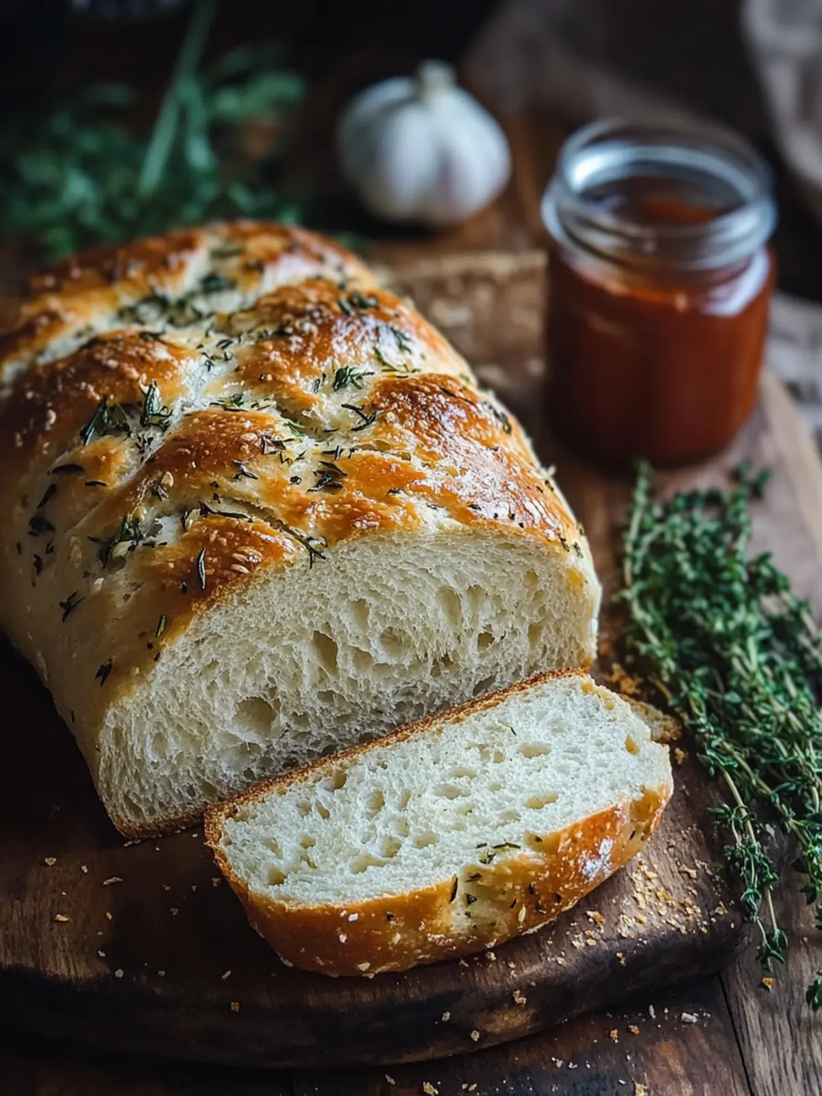 garlic herb sourdough bread preparation steps