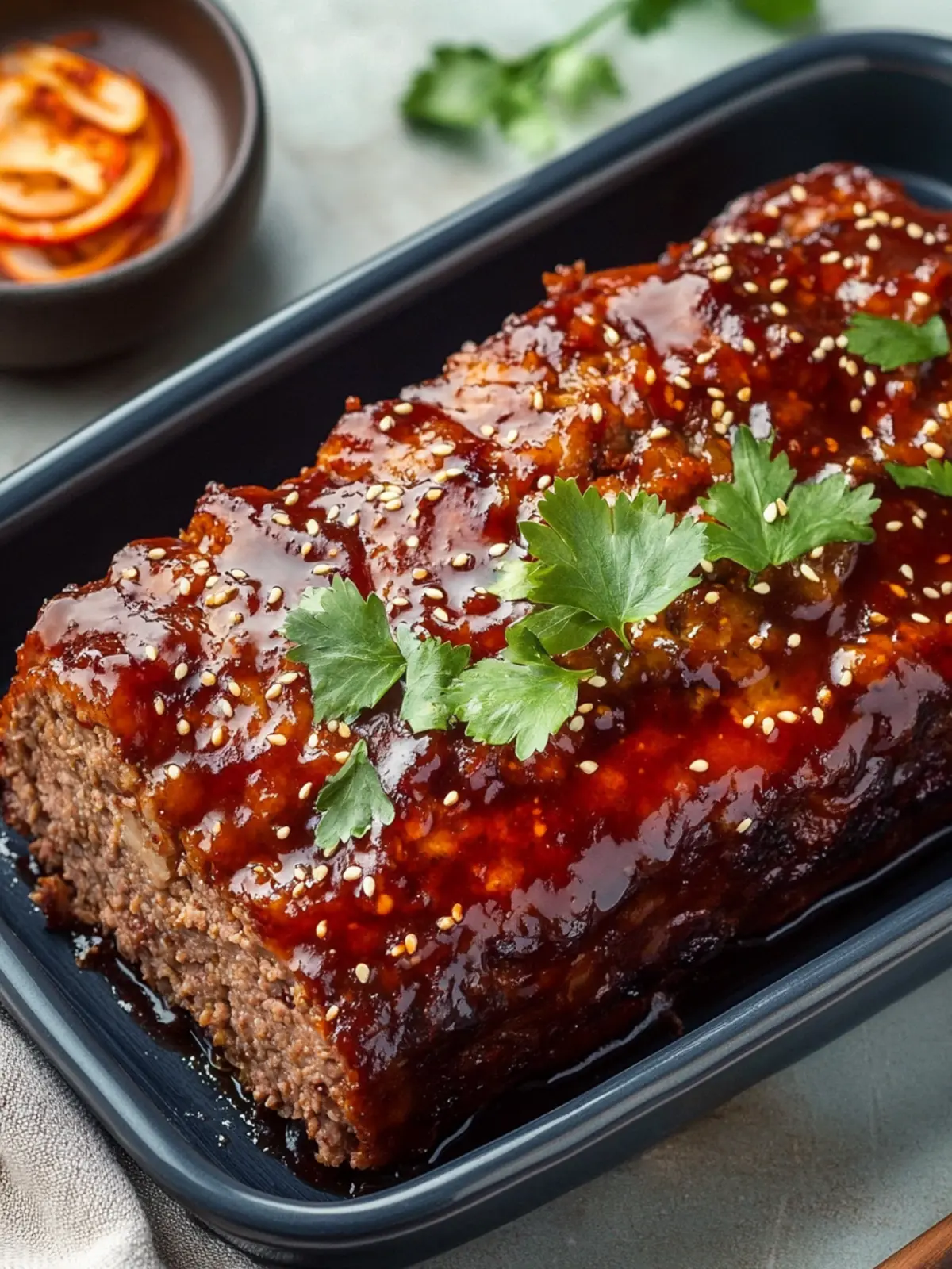 Korean meatloaf with gochujang glaze preparation steps
