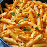 one pot creamy buffalo chicken pasta - featured image