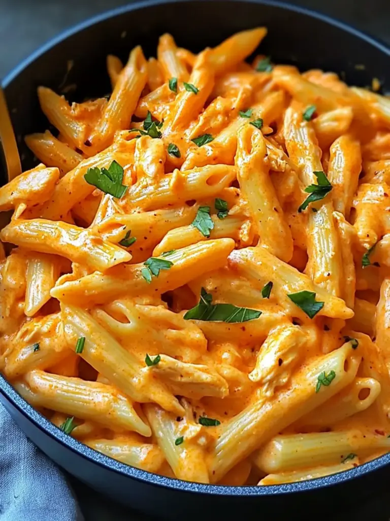 one pot creamy buffalo chicken pasta - featured image