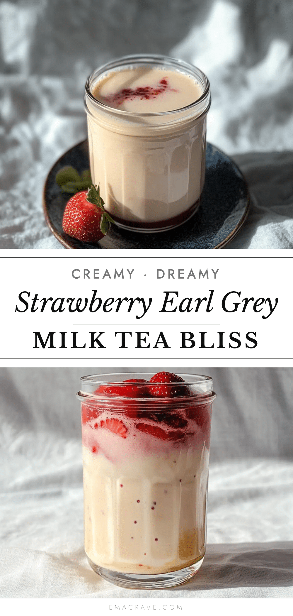Strawberry Earl Grey Milk Tea recipe